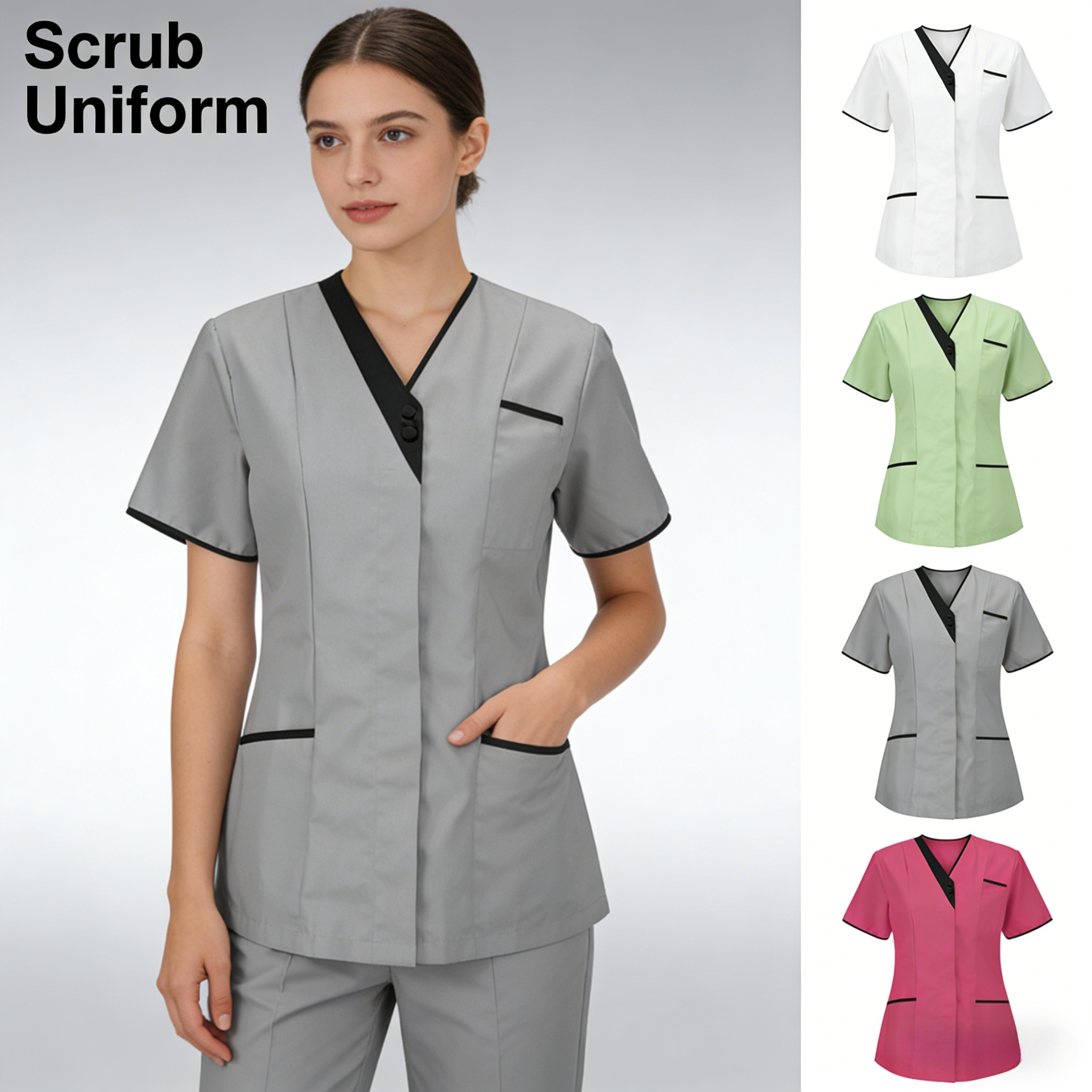 Wedding Job - 2026 V Neck Short Sleeve Scrub