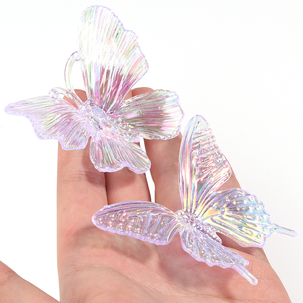 Wedding Decoration Supply - 5pcs Acrylic Butterfly Gradient Color Transparent