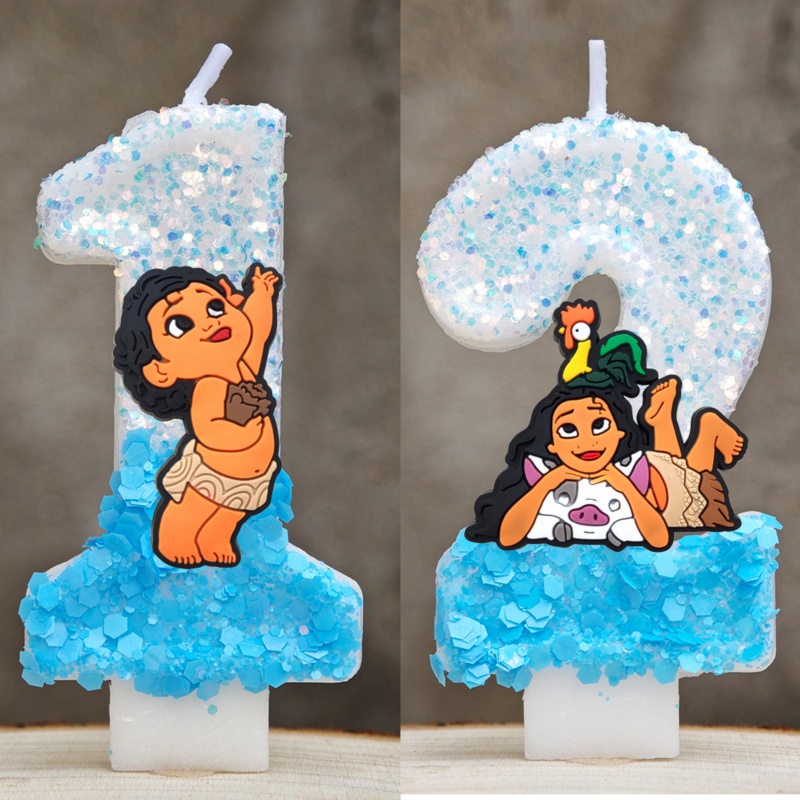 Unity Candle Set - Ocean Adventures Moana Candle Cartoon 0-9