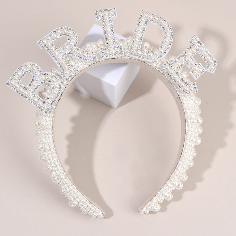 Wedding Supply List - Pearl Headband Diadem Luxury Beads Rhinestone