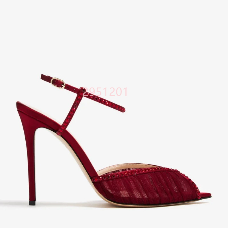 Wedding Fx - Peep Toe Mesh Pumps Buckles Straps