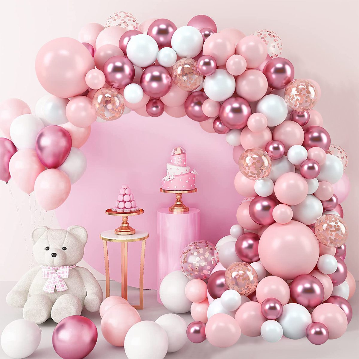 Pink Macaron Balloons Garland  - Wedding Supply Kit incelemesi ve fiyatı