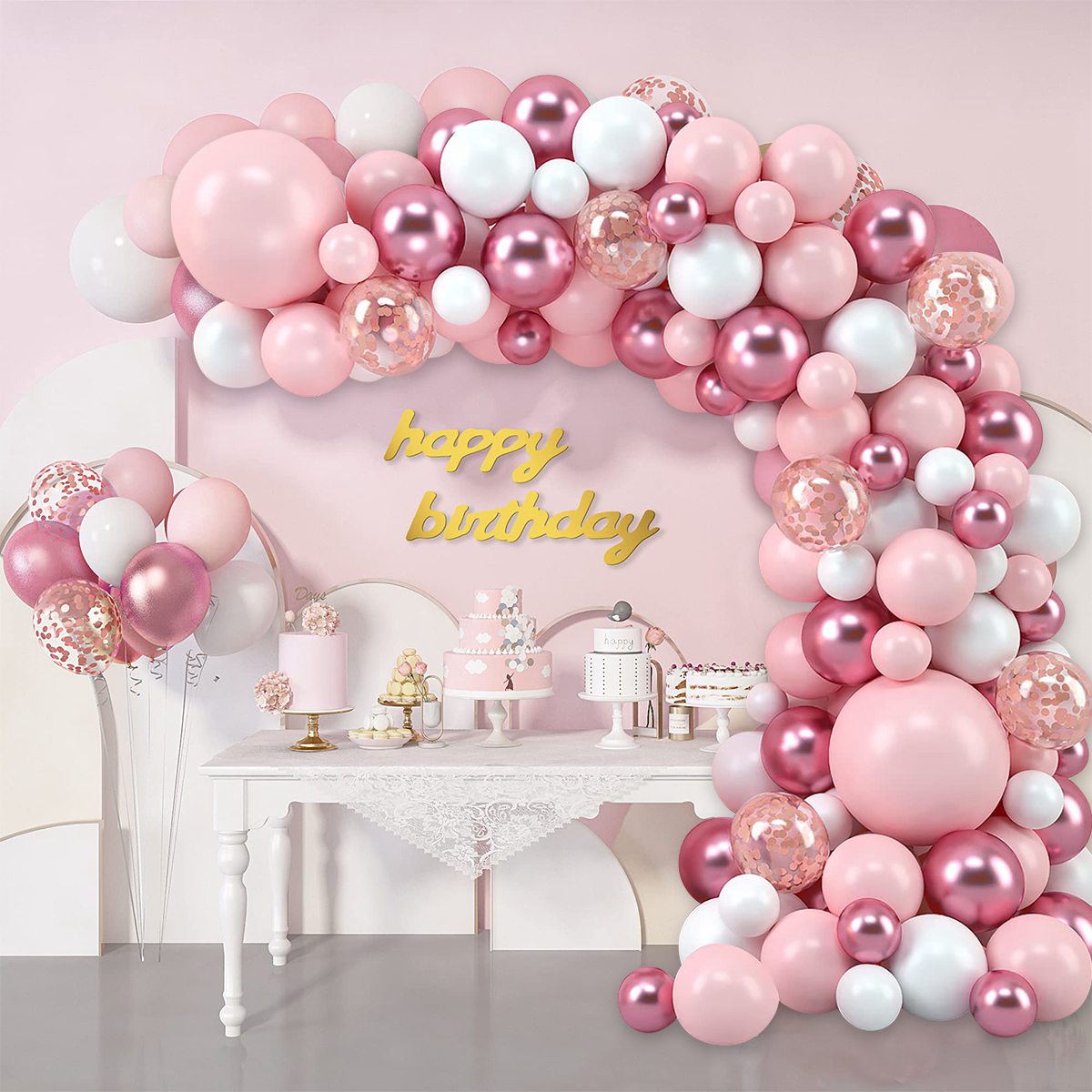 Pink Macaron Balloons Garland  - Wedding Supply Kit incelemesi ve fiyatı