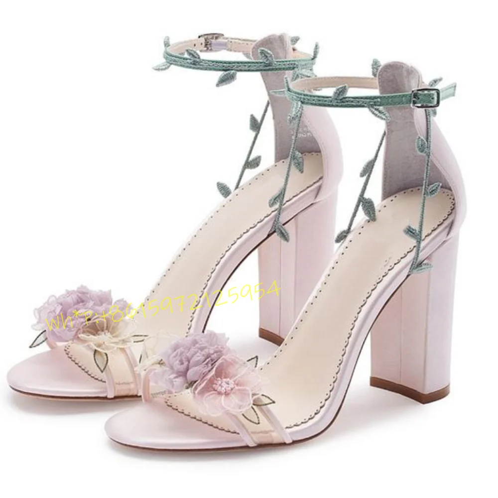 Purple Flowers Thick Heel Sand - Wedding Fx incelemesi ve fiyatı