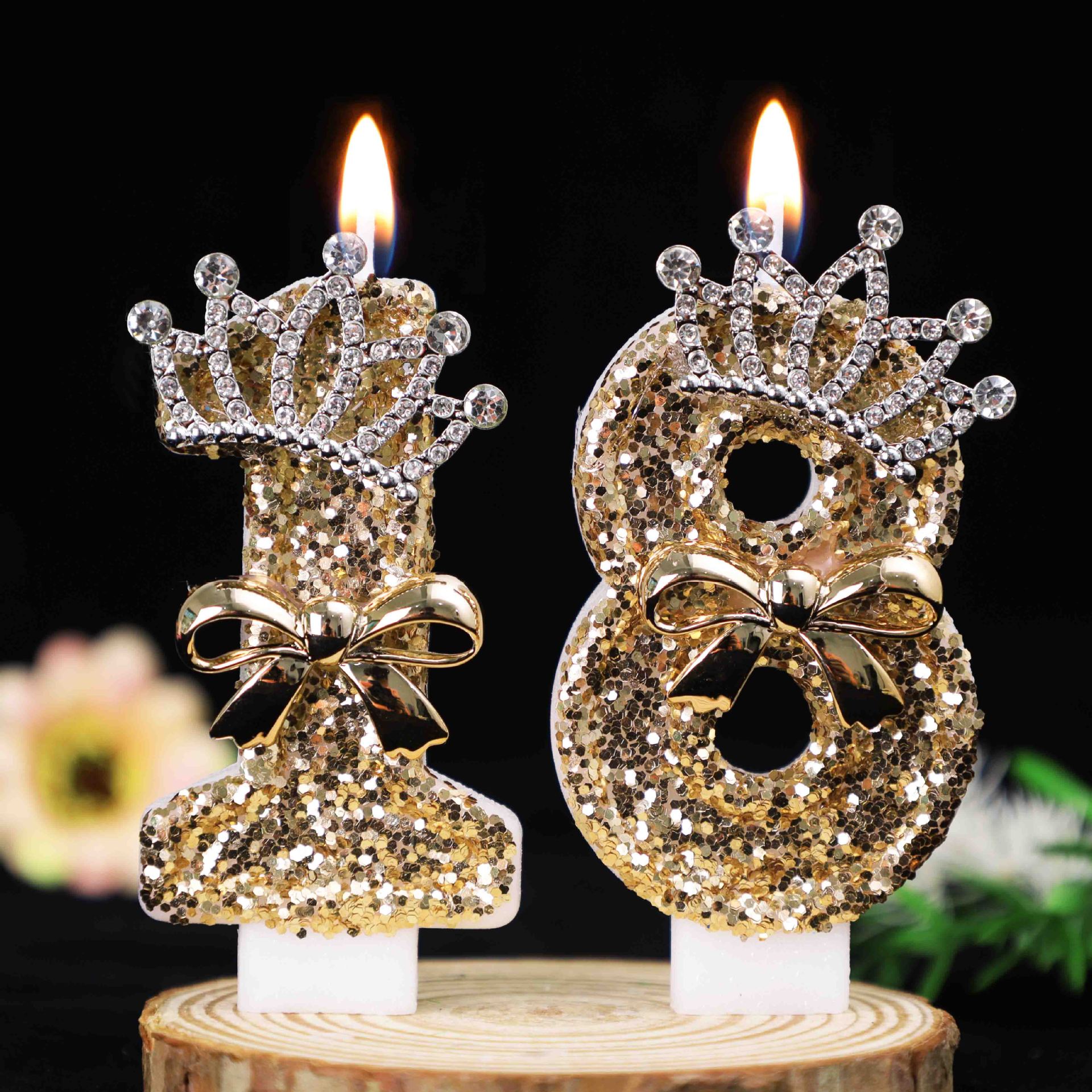 0-9 Gold Glitter Crown Number  - Unity Candle Set incelemesi ve fiyatı
