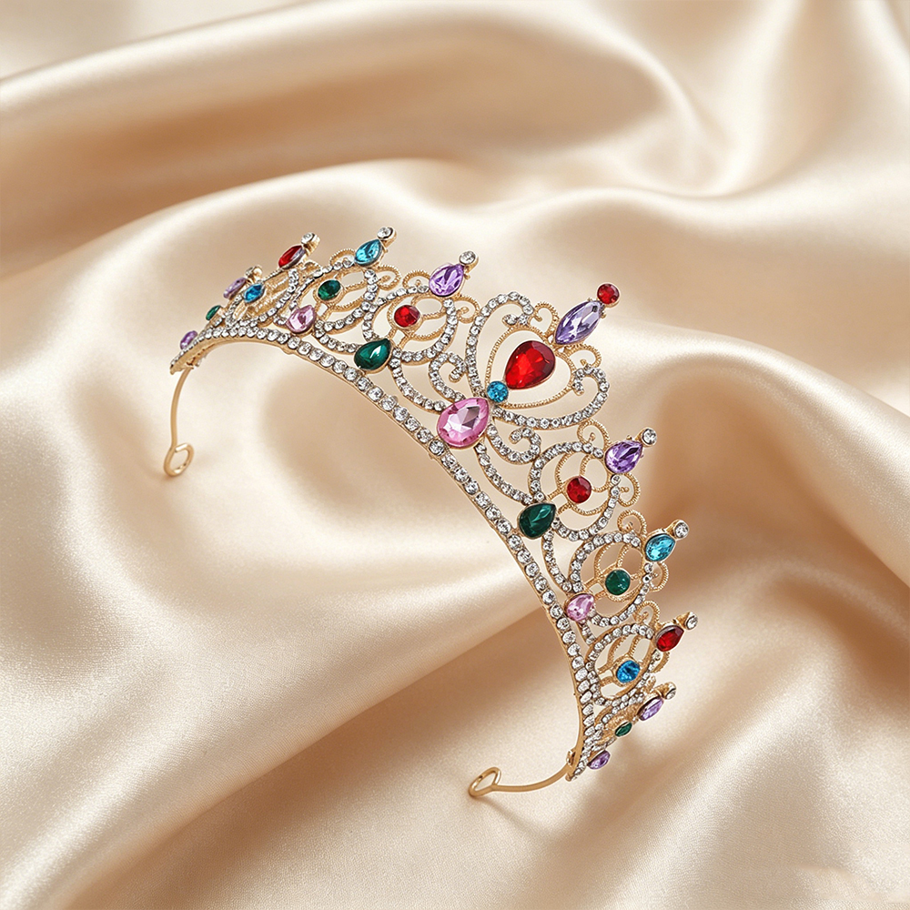 Luxury Vintage Gold Tiara Crow - Wedding Party Supply incelemesi ve fiyatı