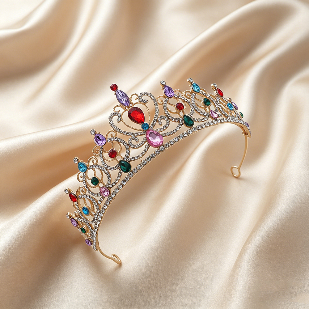 Luxury Vintage Gold Tiara Crow - Wedding Party Supply incelemesi ve fiyatı