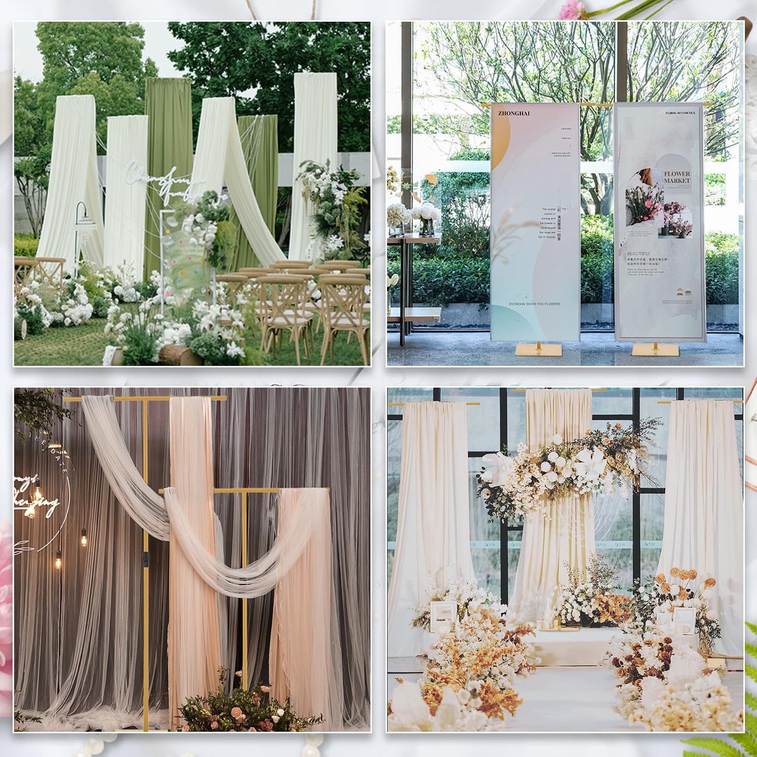 4pcs Gold 8FT Backdrop Stand A - Wedding Support incelemesi ve fiyatı