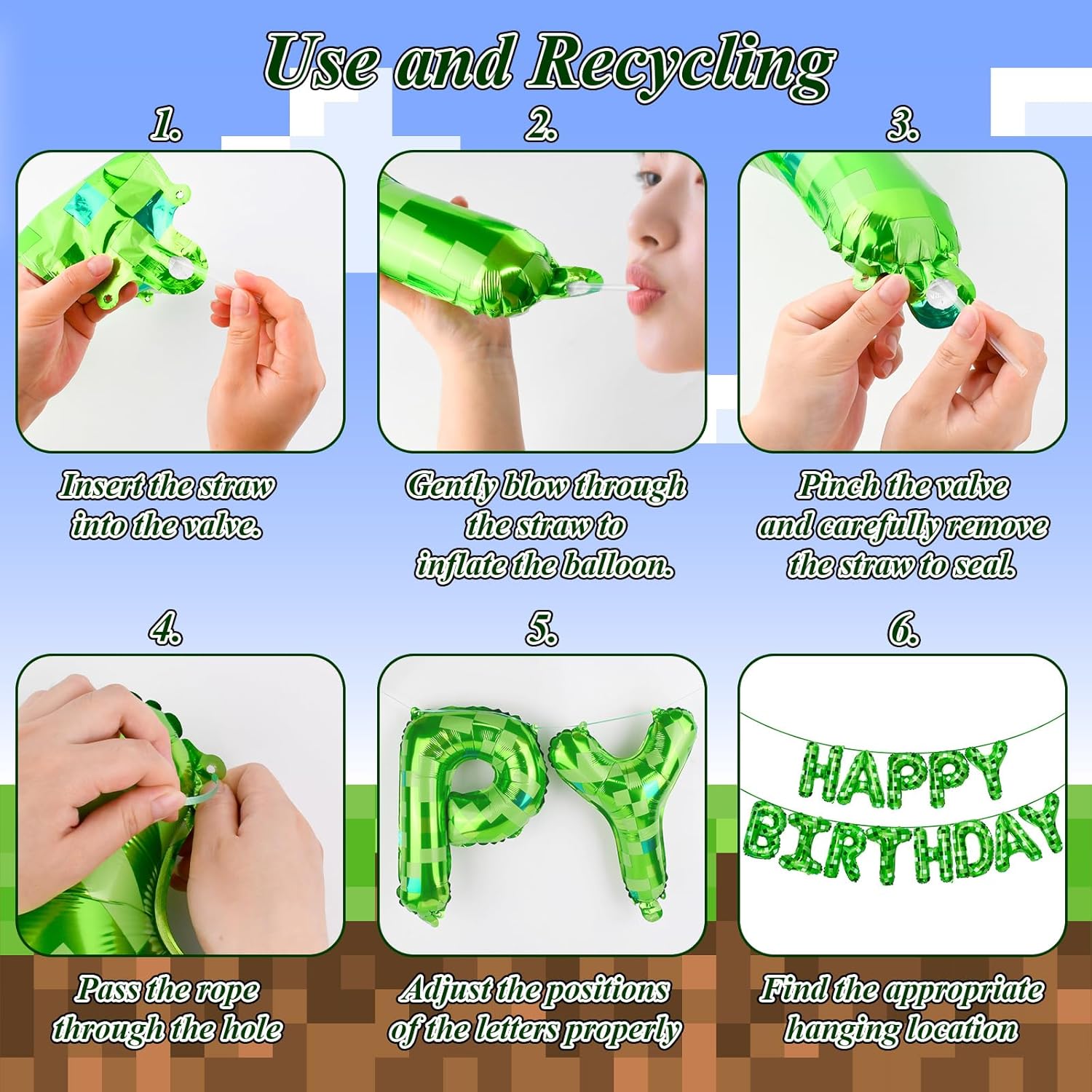 1set Green Pixel Themed Happy  - Wedding Supply Kit incelemesi ve fiyatı
