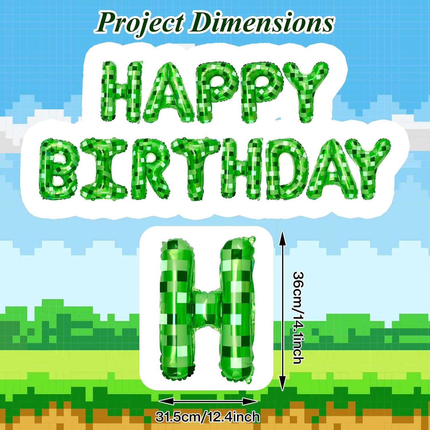 1set Green Pixel Themed Happy  - Wedding Supply Kit incelemesi ve fiyatı