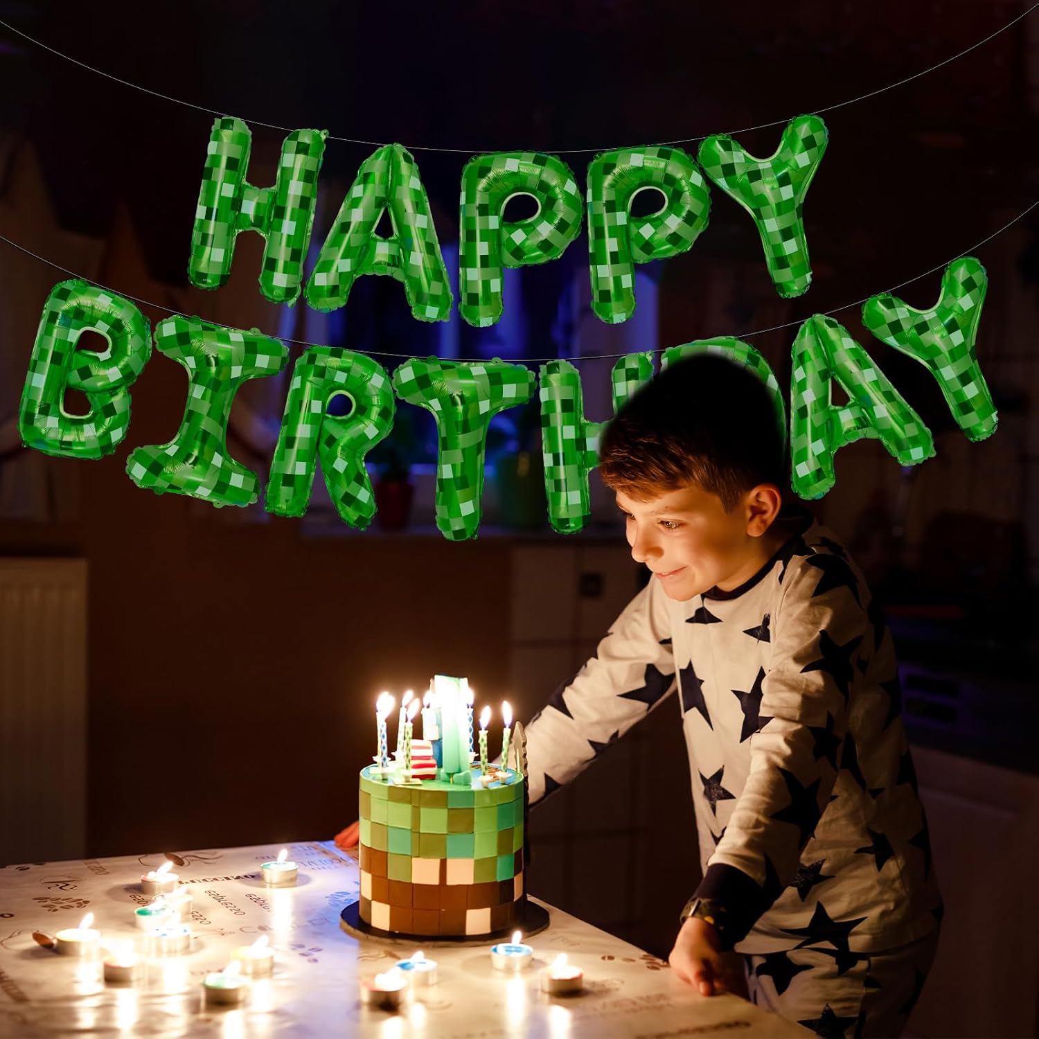 1set Green Pixel Themed Happy  - Wedding Supply Kit incelemesi ve fiyatı