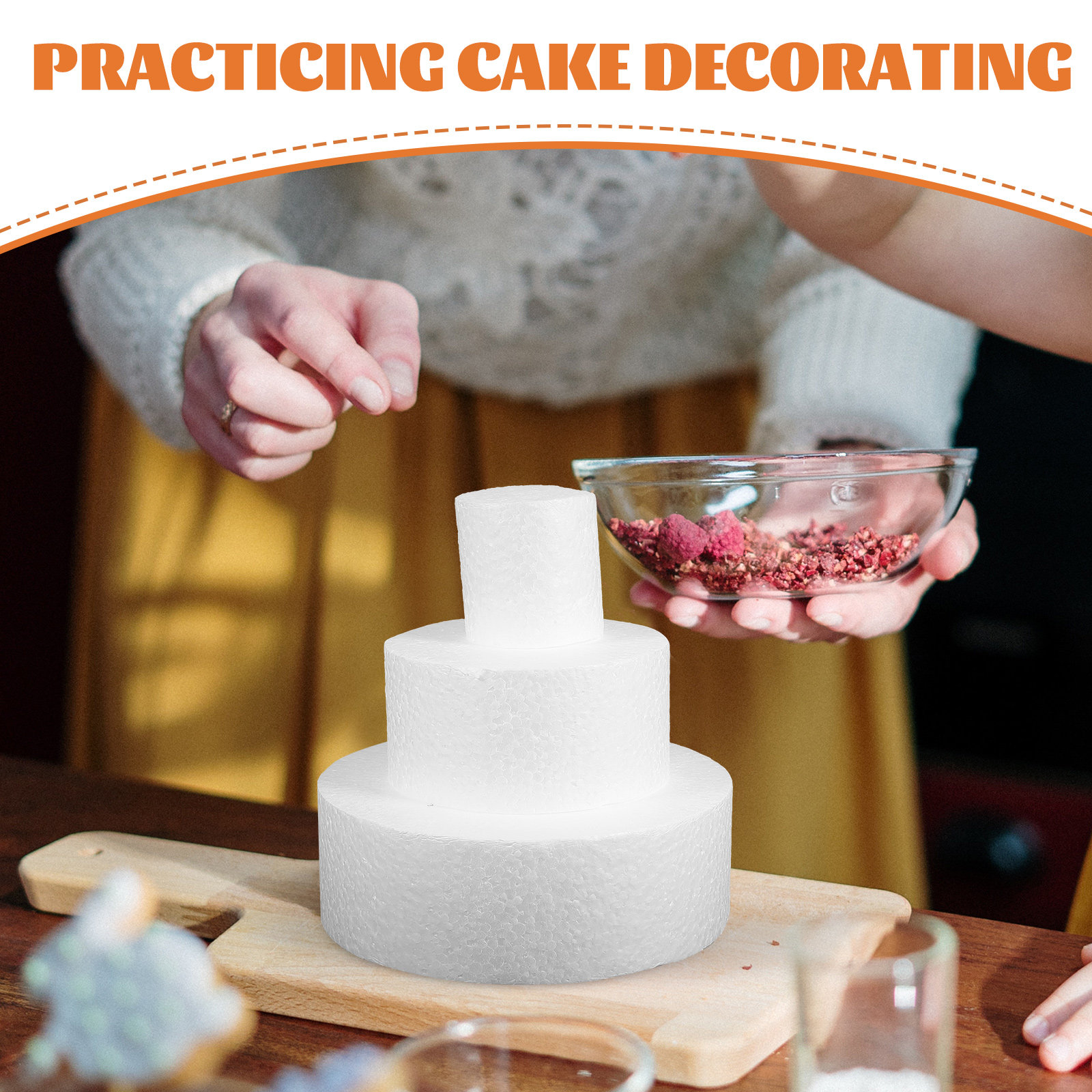 3Pcs DIY Round Cake Dummies Ba - Wedding Decoration Supply incelemesi ve fiyatı