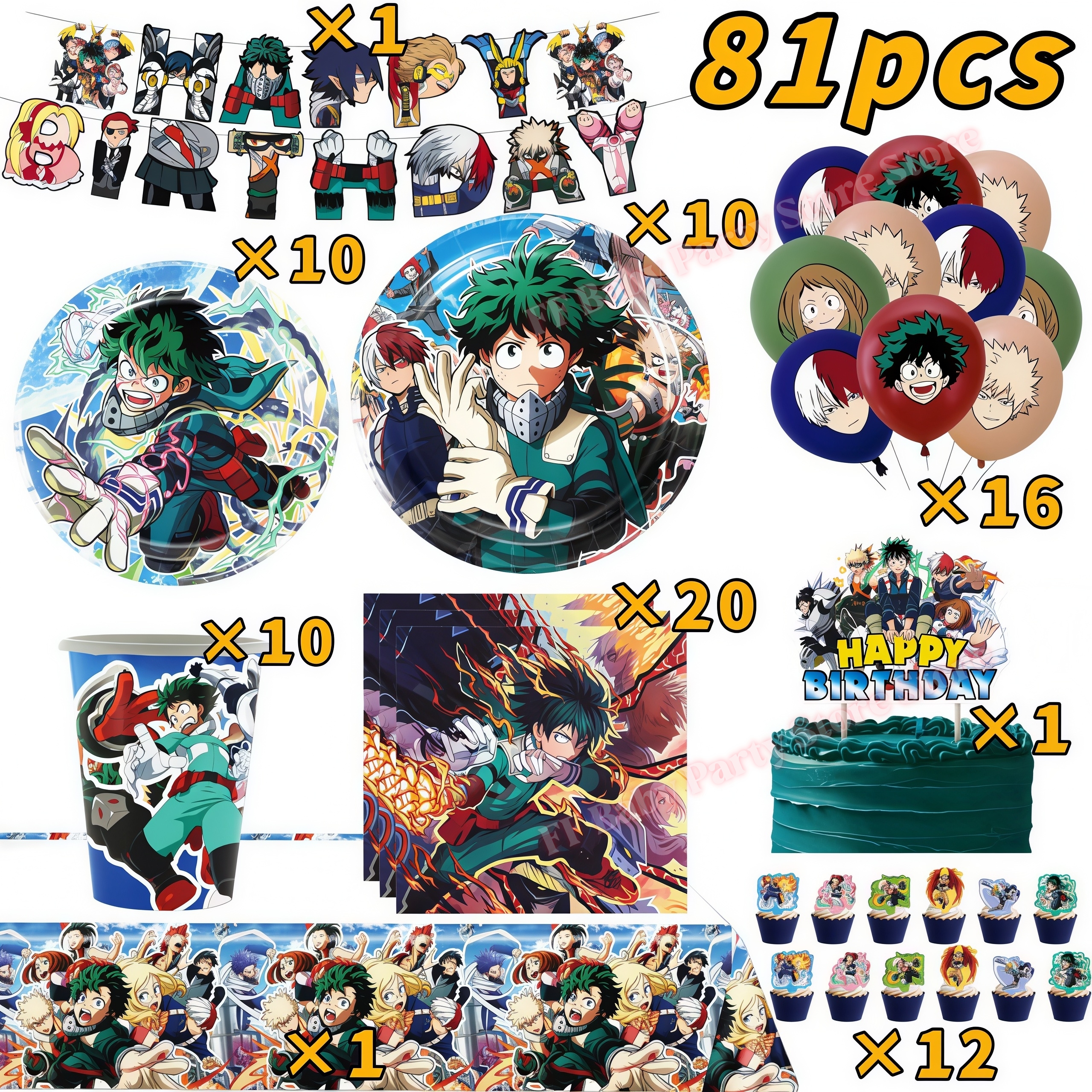 My Heroed Academia Birthday Pa - Wedding Supply Kit incelemesi ve fiyatı