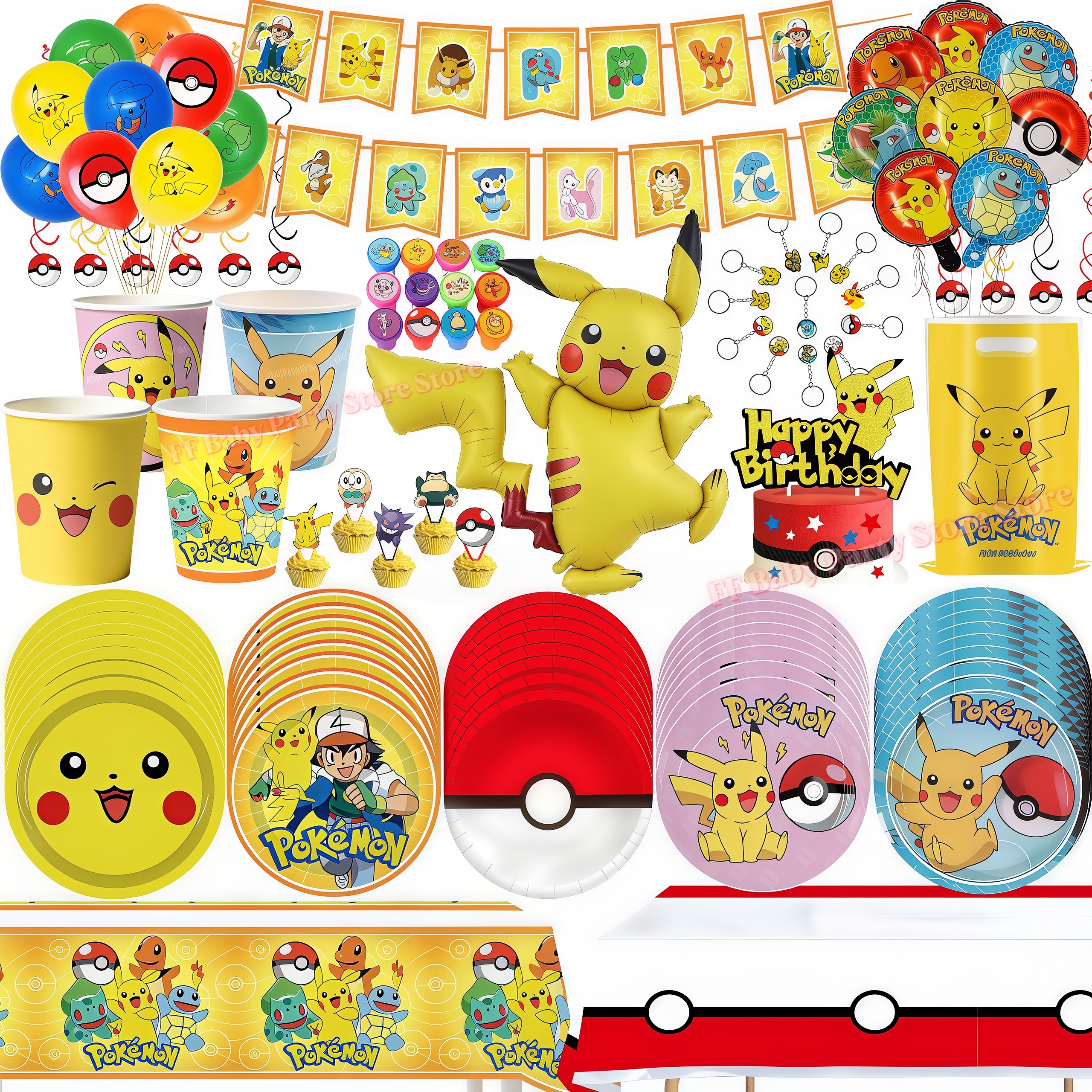 PokeMons Birthday Party Decora - Wedding Supply Kit incelemesi ve fiyatı