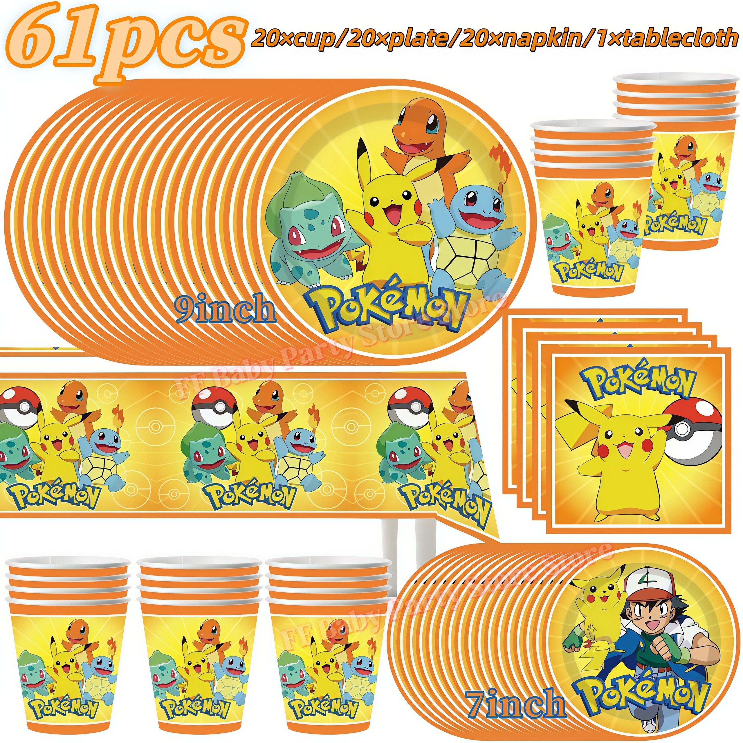 PokeMons Birthday Party Decora - Wedding Supply Kit incelemesi ve fiyatı