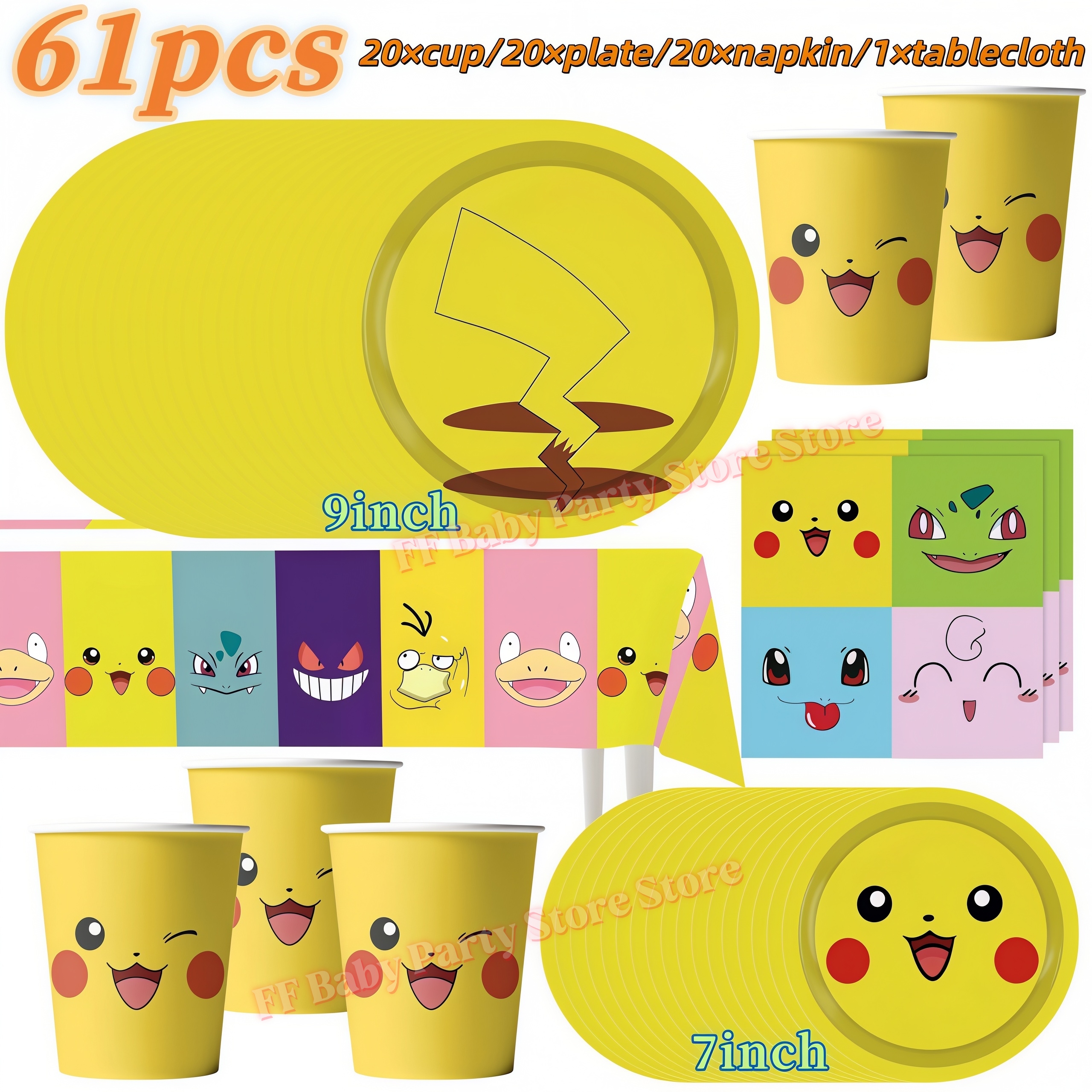 PokeMons Birthday Party Decora - Wedding Supply Kit incelemesi ve fiyatı