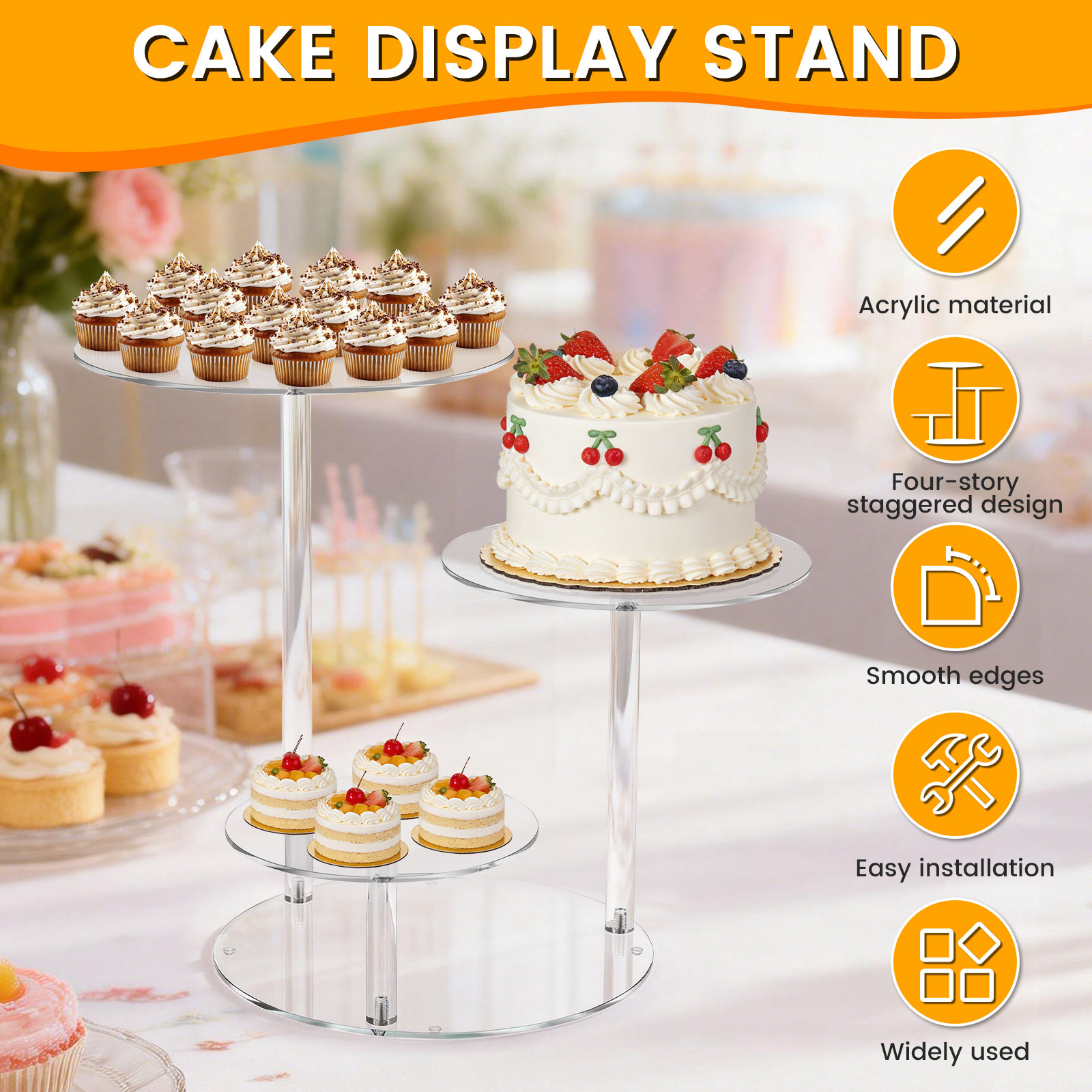 4 Tier Cake Stand Acrylic Tran - Wedding Support incelemesi ve fiyatı