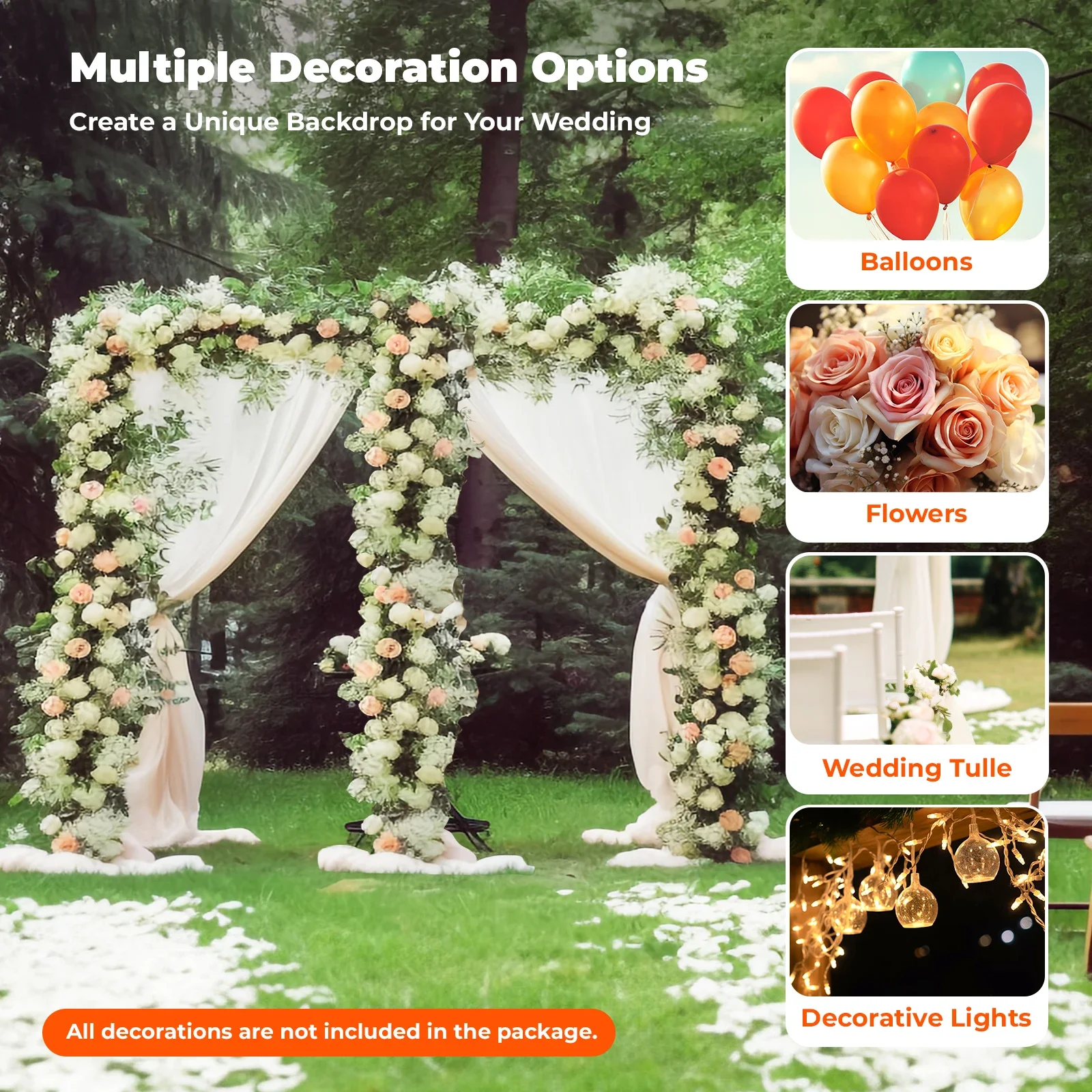 10x20FT Adjustable Wedding Bac - Wedding Support incelemesi ve fiyatı