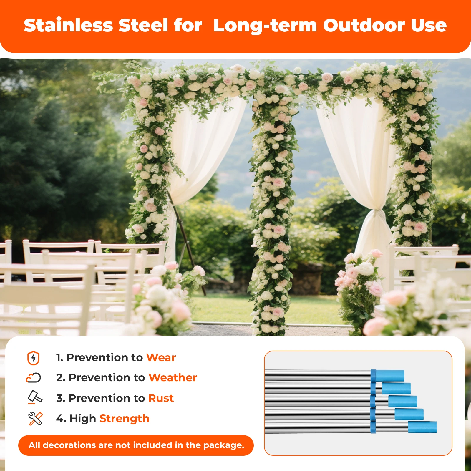10x20FT Adjustable Wedding Bac - Wedding Support incelemesi ve fiyatı