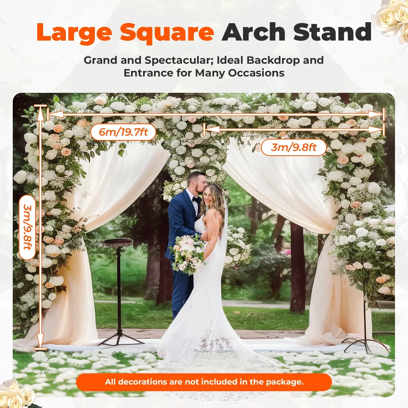 10x20FT Adjustable Wedding Bac - Wedding Support incelemesi ve fiyatı