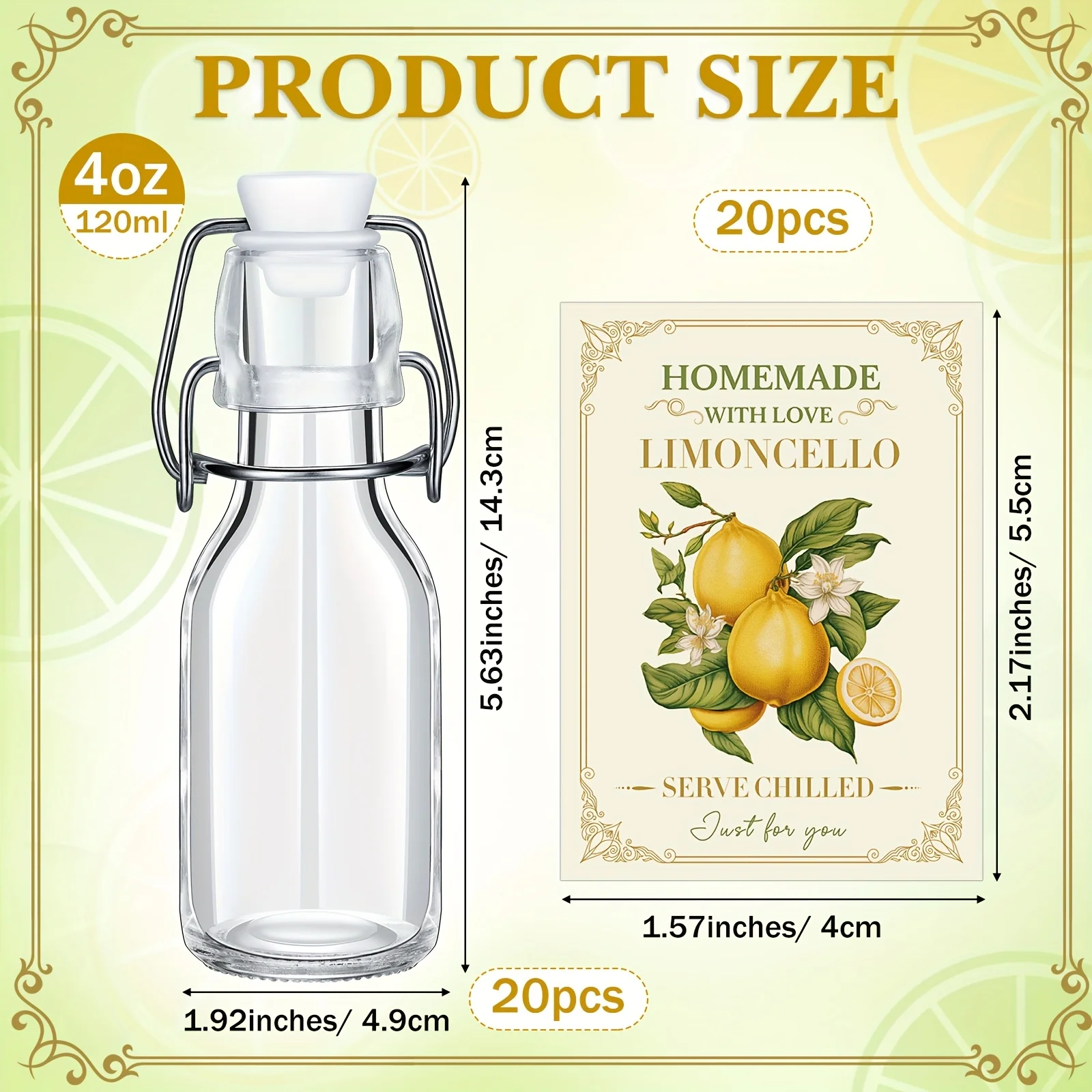 20 Sets (Bottles & Lids) 4oz C - Wedding Party Supply incelemesi ve fiyatı
