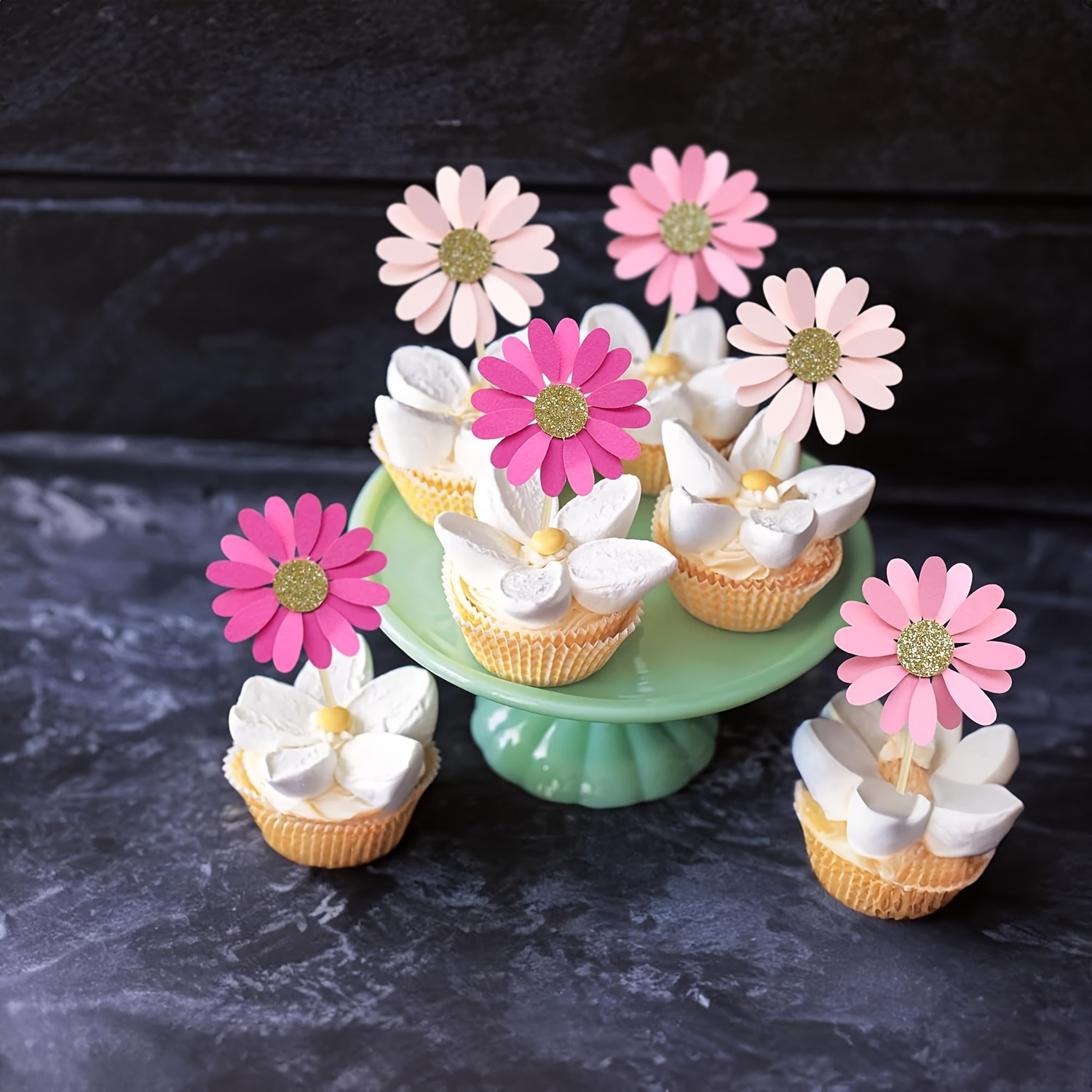 24 pieces Daisy Cupcake Decora - Wedding Decoration Supply incelemesi ve fiyatı