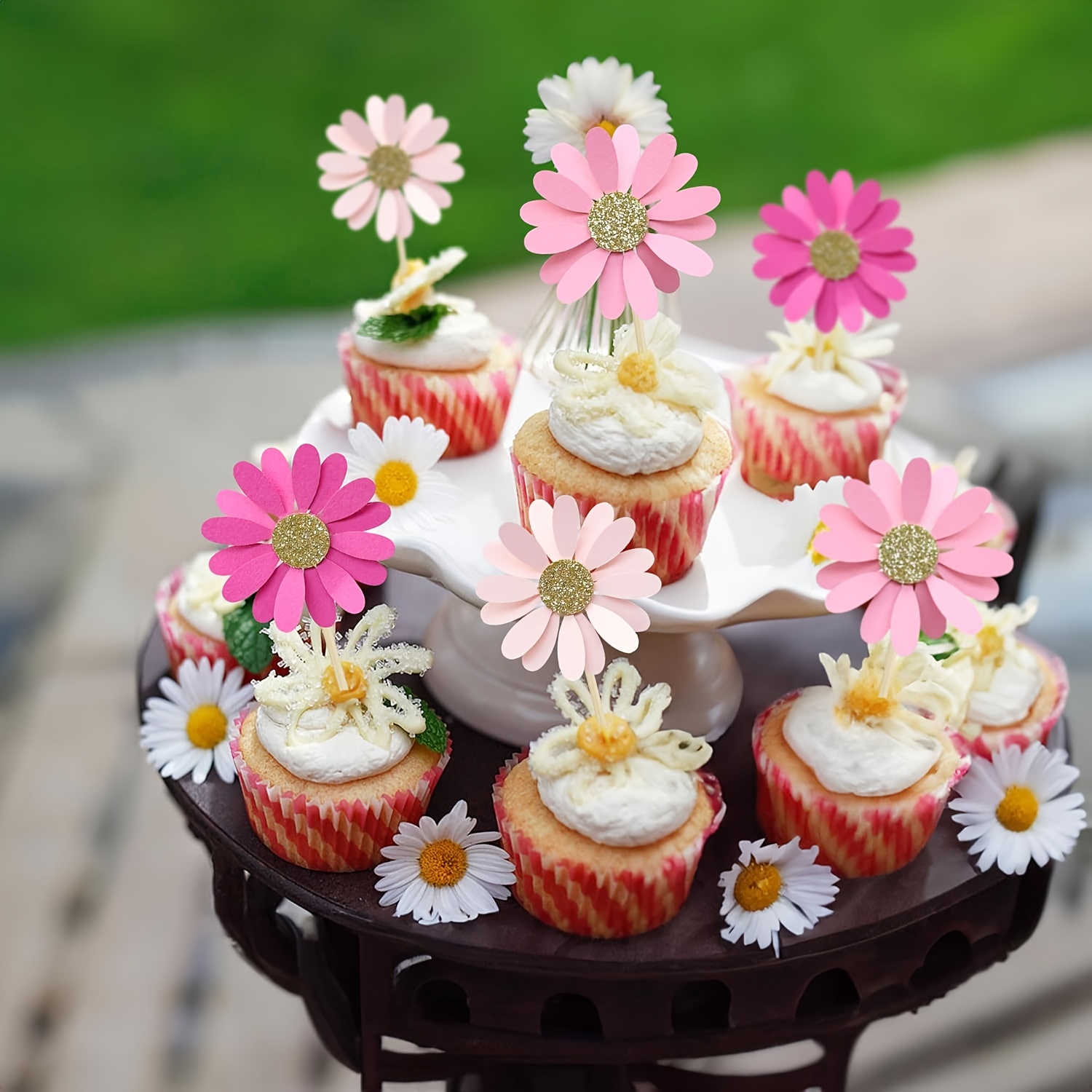 24 pieces Daisy Cupcake Decora - Wedding Decoration Supply incelemesi ve fiyatı