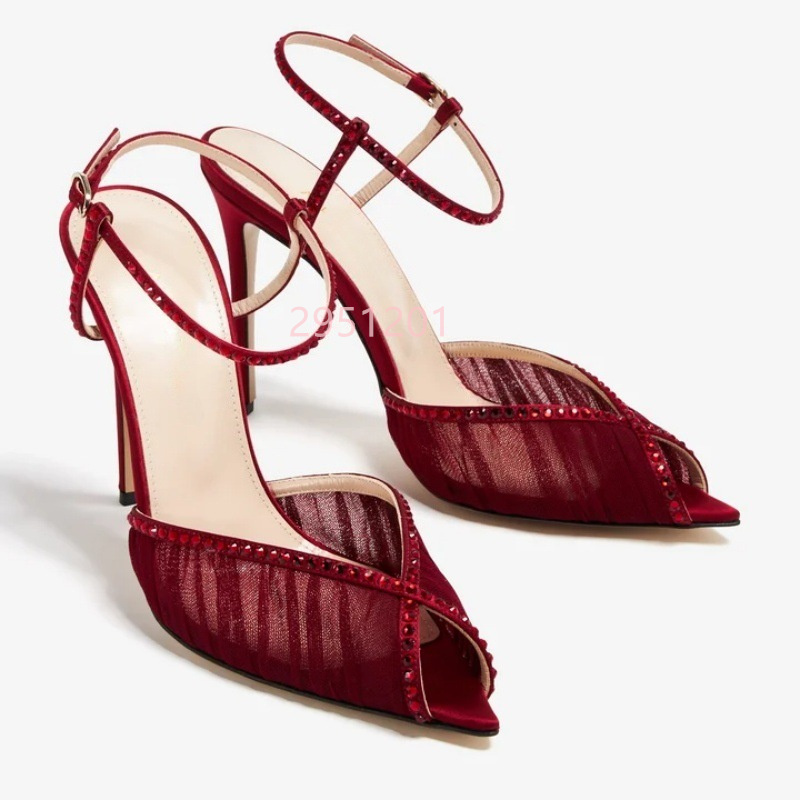 Peep Toe Mesh Pumps Buckles St - Wedding Fx incelemesi ve fiyatı