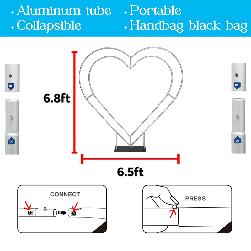 Portable 6.5ft Aluminum Heart  - Wedding Support incelemesi ve fiyatı