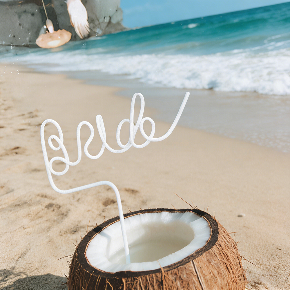 White/Pink Bride Straw Bachelo - Wedding Supply List incelemesi ve fiyatı