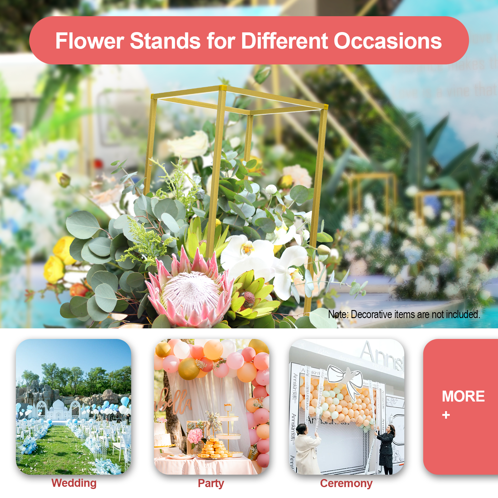 Flower Stand, 10-Pack Square W - Wedding Support incelemesi ve fiyatı