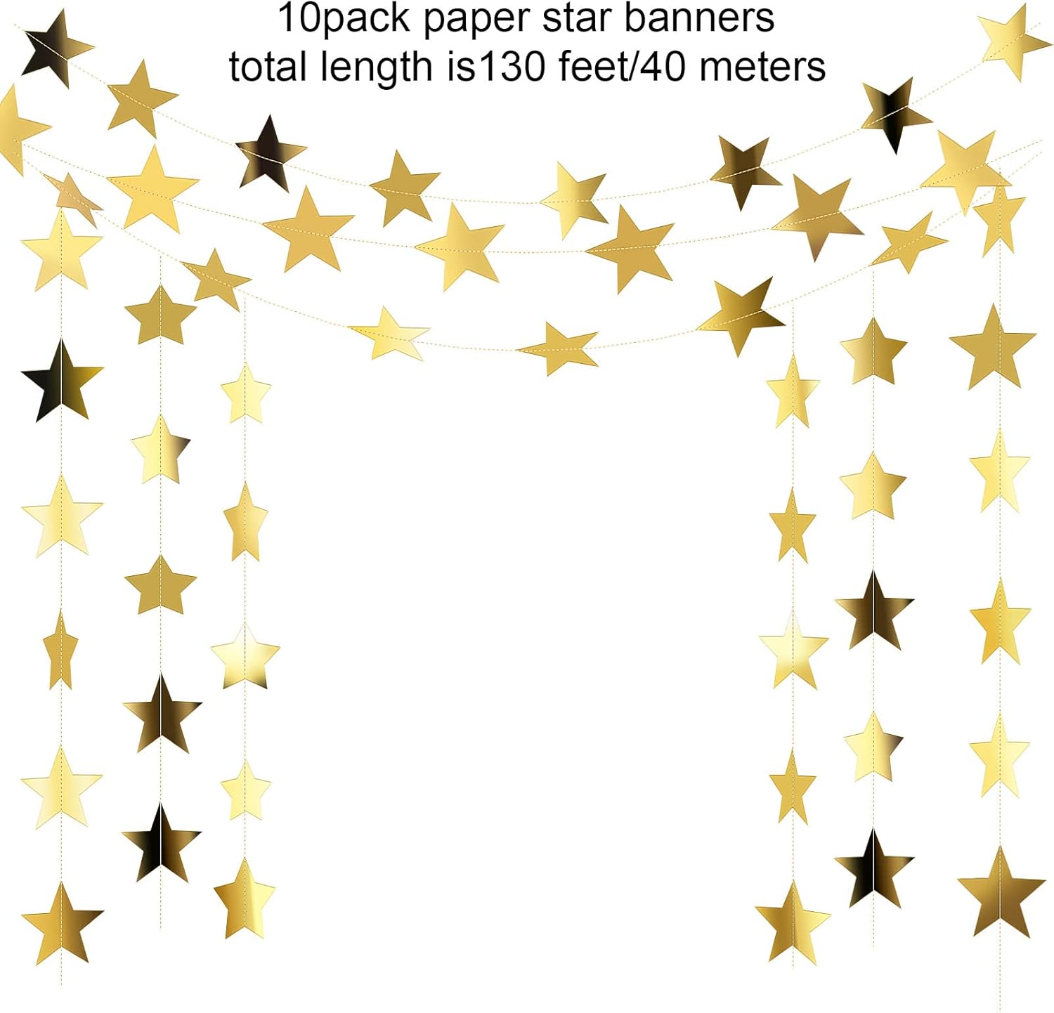 130ft Star Garland Banner for  - Wedding Decoration Supply incelemesi ve fiyatı