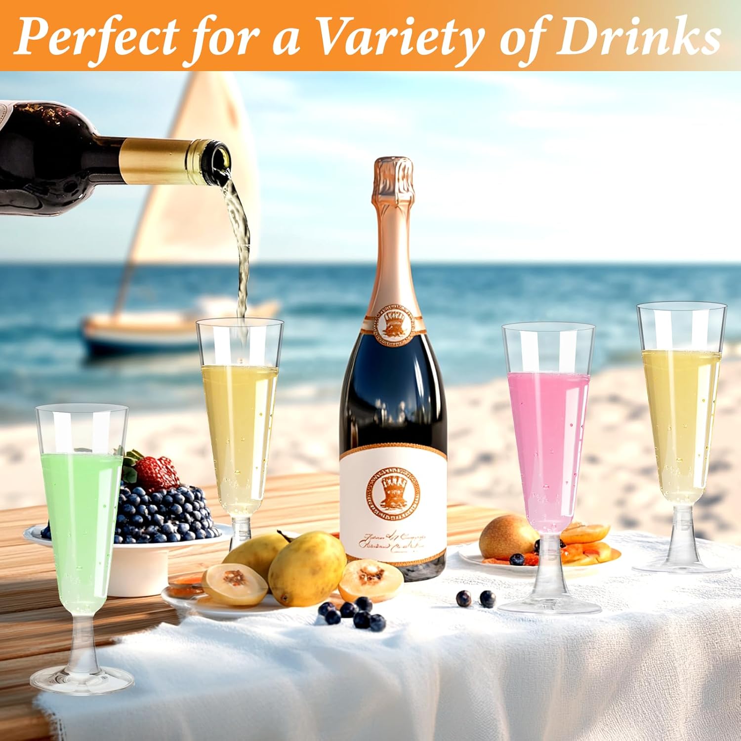 Plastic Champagne Flutes 40 Pa - Wedding Party Supply incelemesi ve fiyatı